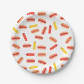 Assiettes En Carton Hot Dog Fast Food Motif barbecue (Devant)