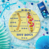 Assiettes En Carton hot dog fou fun dessin animé (Fête)