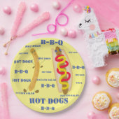 Assiettes En Carton hot dog fou fun dessin animé (Fête)