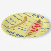 Assiettes En Carton hot dog fou fun dessin animé (Angle)