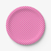 Assiettes En Carton Hot Pink #2 et White Polka Dots (Devant)