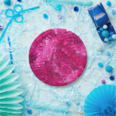 Assiettes En Carton Hot Pink Sequin (Fête)