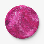 Assiettes En Carton Hot Pink Sequin (Devant)
