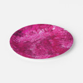 Assiettes En Carton Hot Pink Sequin (Angle)