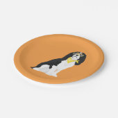 Assiettes En Carton Houston le chien cavalier tricolore d'épagneul (Angle)