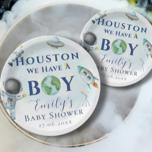 Assiettes En Carton Houston Nous Avons Un Garçon Astronaute Du baby sh