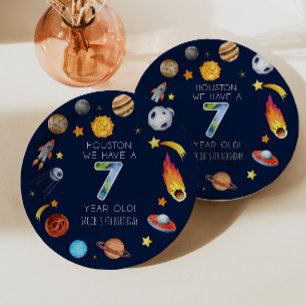 Assiettes En Carton Houston We Have Une Fête D'anniversaire De 7 Ans