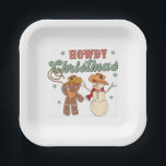 Assiettes En Carton Howdy Christmas Cowboy Snowman Western Funny<br><div class="desc">Howdy Christmas Cowboy Snowman Western Funny</div>