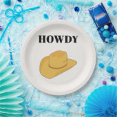 Assiettes En Carton Howdy Cowboy Hat Yellow (Fête)