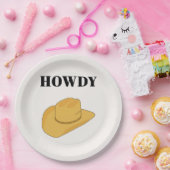 Assiettes En Carton Howdy Cowboy Hat Yellow (Fête)