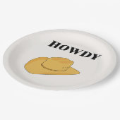Assiettes En Carton Howdy Cowboy Hat Yellow (Angle)