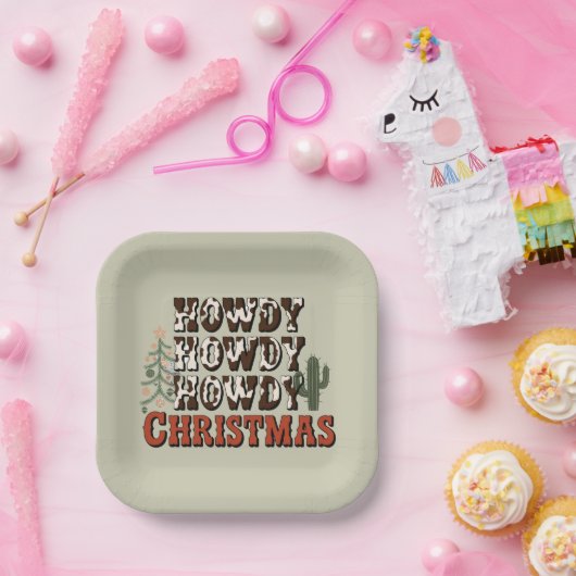 Assiettes En Carton Howdy Howdy Howdy Noël Famille Noël Noël Jeu cadea (Fête)