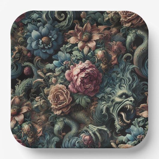 Assiettes En Carton Howl of the Gilded Wild – Gothic Mythical (Recto)