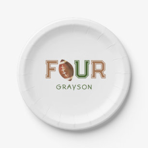 Assiettes En Carton Huddle Up Football 4e fête d'anniversaire