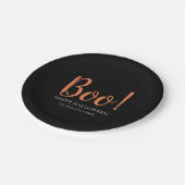 Assiettes En Carton Huez le noir moderne de Halloween (Angle)