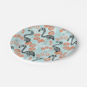 Assiettes En Carton Huez le squelette de Flamant rose de Halloween | (Angle)