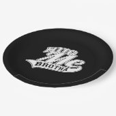 Assiettes En Carton Hug Me Brotha sur Black (Angle)