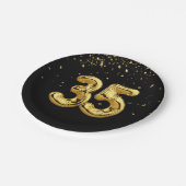 Assiettes En Carton Huile D'Or 35 Ballons Et Plaque De Papier Confetti (Angle)