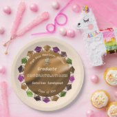 Assiettes En Carton Huile d'or Roses blanches Graduate 2025 (Fête)