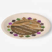 Assiettes En Carton Huile d'or Roses blanches Graduate 2025 (Angle)