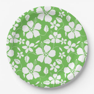 ASSIETTES EN CARTON HULA HAÏIENNE (HIBISCUS) LIME