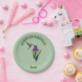 Assiettes En Carton Hummingbird Joyeux anniversaire Personnalisé (Fête)