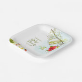 Assiettes En Carton Hummingbird Teacup Floral (Angulaire)