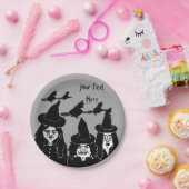 Assiettes En Carton humoristique sorcières noires éffrayant effrayant (Fête)