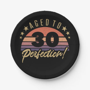 Assiettes En Carton Humour d'anniversaire Retro 30th