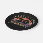 Assiettes En Carton Humour d'anniversaire Retro 30th (Angle)