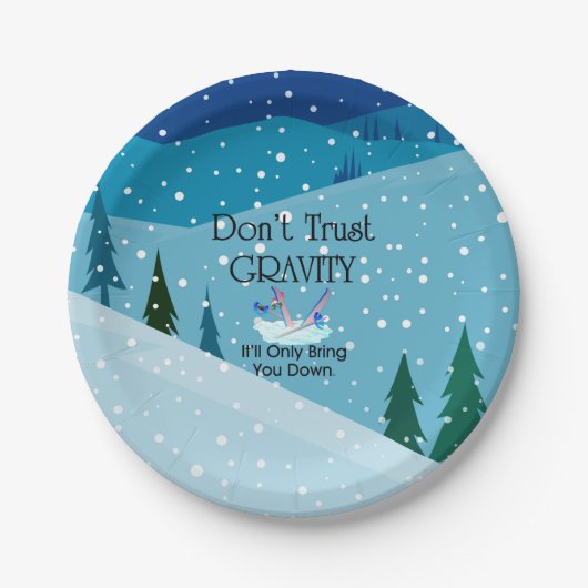 Assiettes En Carton HUMOUR TOP Ski (Devant)