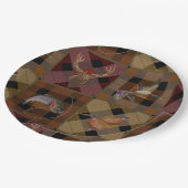 Assiettes En Carton Hunt Club Plaid with Wildlife Game (Angle)