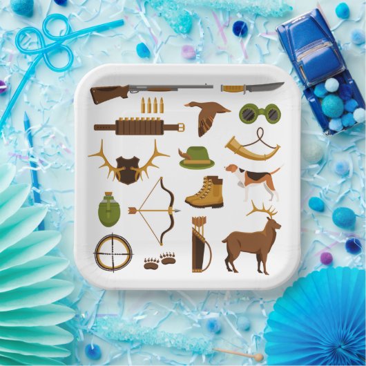 Assiettes En Carton Hunter Hunter Hunter Anniversaire (Fête)