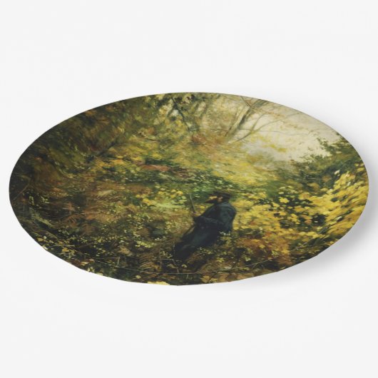Assiettes En Carton Hunter in the Forest (par H.A. Brendekilde) (Angle)