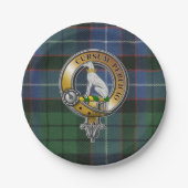 Assiettes En Carton Hunter Tartan & Badge (Devant)
