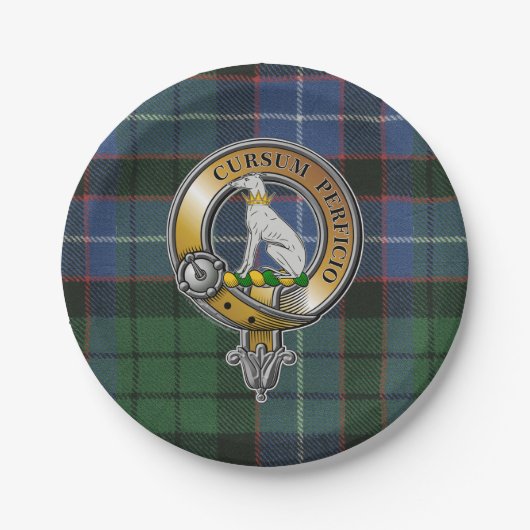 Assiettes En Carton Hunter Tartan & Badge (Devant)