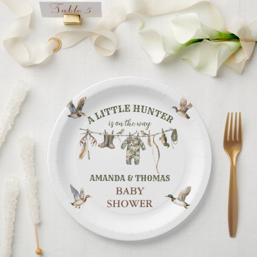 Assiettes En Carton Hunting Boy Baby Shower (Mariage)
