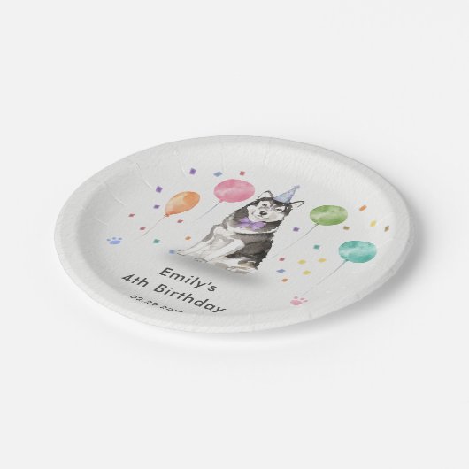 Assiettes En Carton Husky Sibir Chien Chien Chien Chien Anniversaire d (Angle)