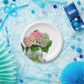 Assiettes En Carton Hydrangea et jar Mason (Fête)