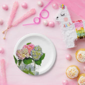 Assiettes En Carton Hydrangea et jar Mason (Fête)