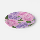 Assiettes En Carton Hydrangea et motif de pivoine (Angle)