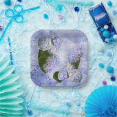 Assiettes En Carton Hydrangea Fantaisie  (Fête)