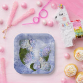 Assiettes En Carton Hydrangea Fantaisie  (Fête)