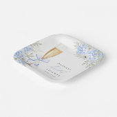 Assiettes En Carton Hydrangea Fleur Bleu Shower de Mariée (Angulaire)