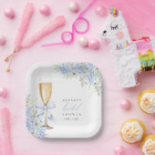 Assiettes En Carton Hydrangea Fleur Bleu Shower Nuptial (Fête)