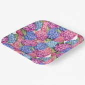 Assiettes En Carton Hydrangea Floral Aquarelle Bleu rose (Angulaire)