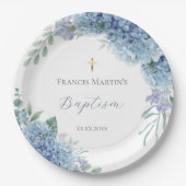 Assiettes En Carton Hydrangea floral  Baptism (Devant)