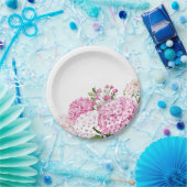 Assiettes En Carton Hydrangea Rose (Fête)