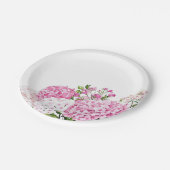 Assiettes En Carton Hydrangea Rose (Angle)