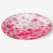 Assiettes En Carton Hydrangea rose aquarelle (Angle)
